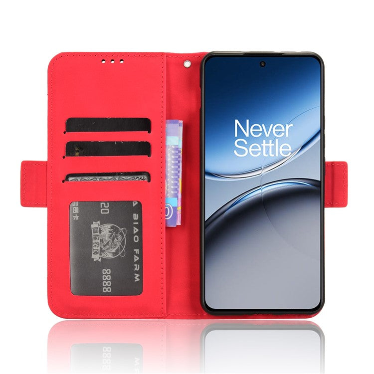 For OnePlus Nord 4 Case PU Leather Phone Cover with Wallet Multiple Card Slots - Red