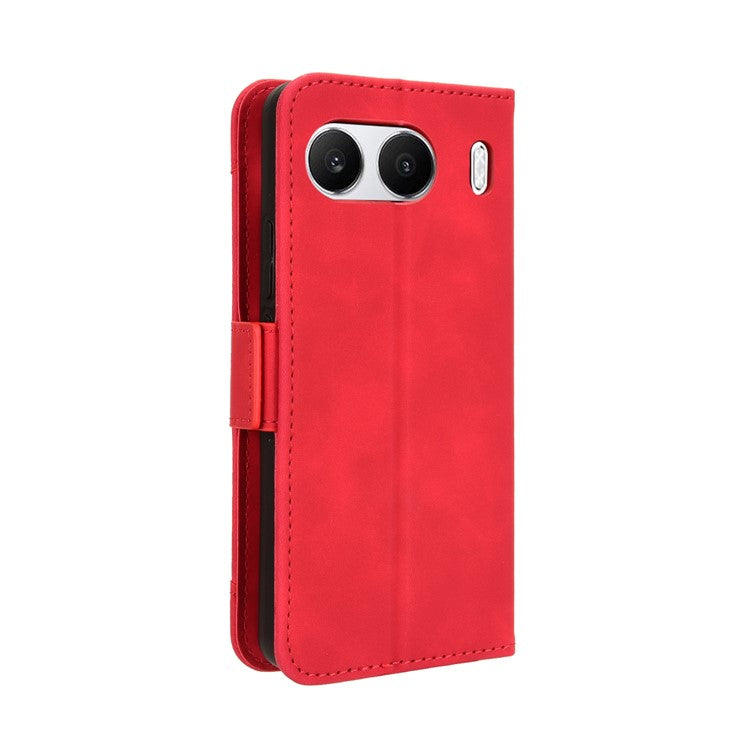 For OnePlus Nord 4 Case PU Leather Phone Cover with Wallet Multiple Card Slots - Red