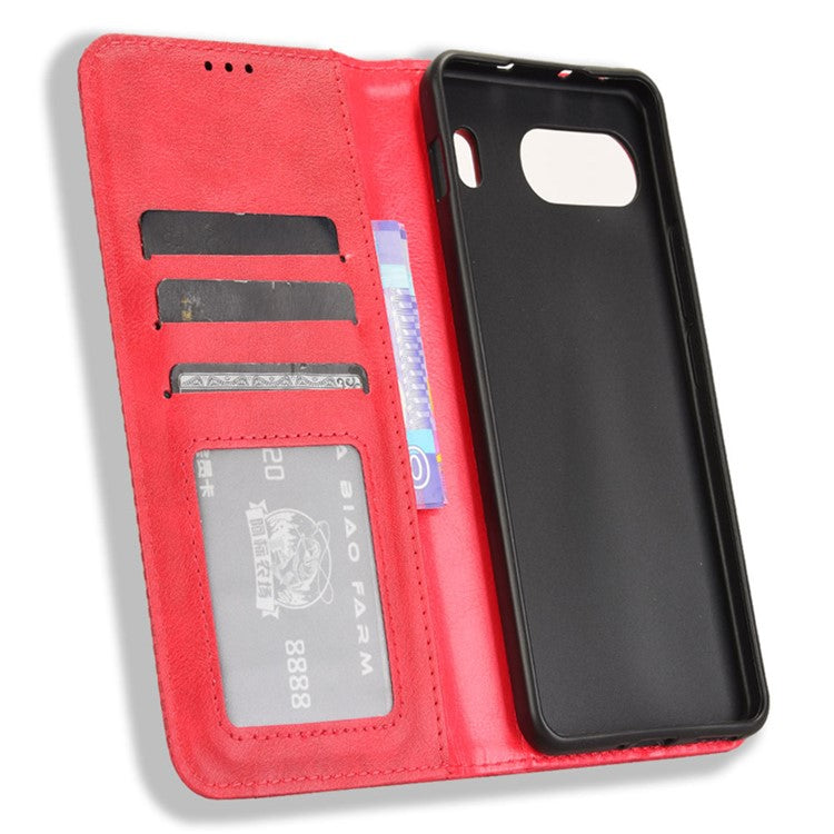 For OnePlus Nord 4 Leather Case Wallet Stand Retro Texture Phone Cover - Red