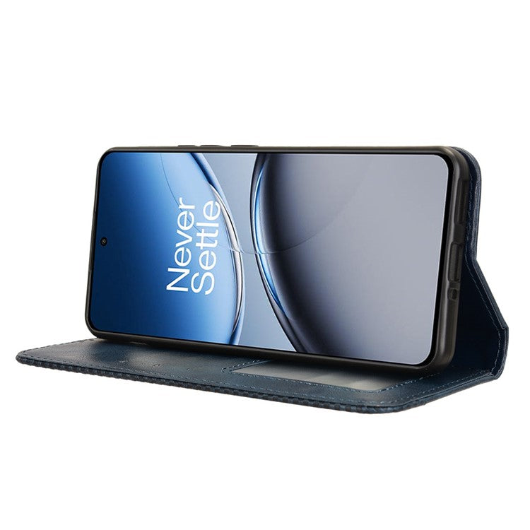 For OnePlus Nord 4 Leather Case Wallet Stand Retro Texture Phone Cover - Blue