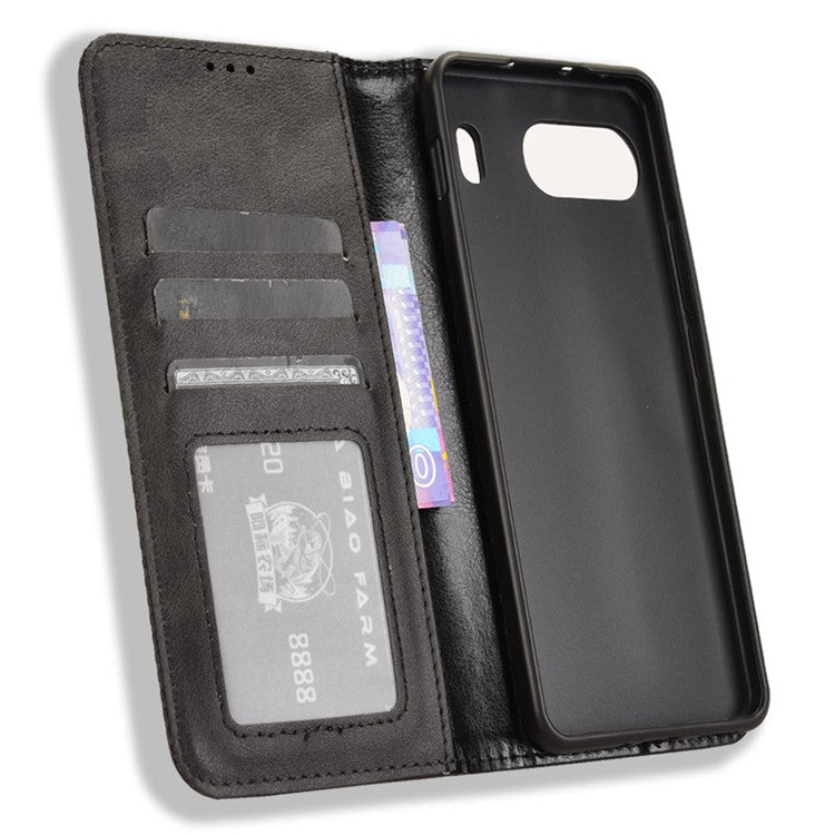 For OnePlus Nord 4 Leather Case Wallet Stand Retro Texture Phone Cover - Black