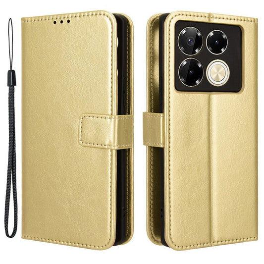 For Infinix Note 40 5G X6852 Case PU Leather Crazy Horse Texture Phone Cover with Wallet - Gold
