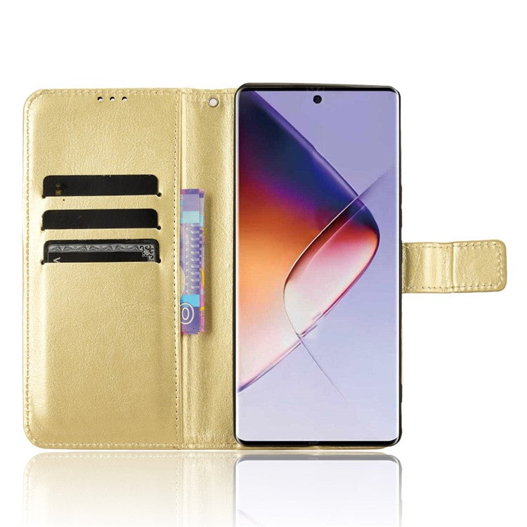 For Infinix Note 40 5G X6852 Case PU Leather Crazy Horse Texture Phone Cover with Wallet - Gold