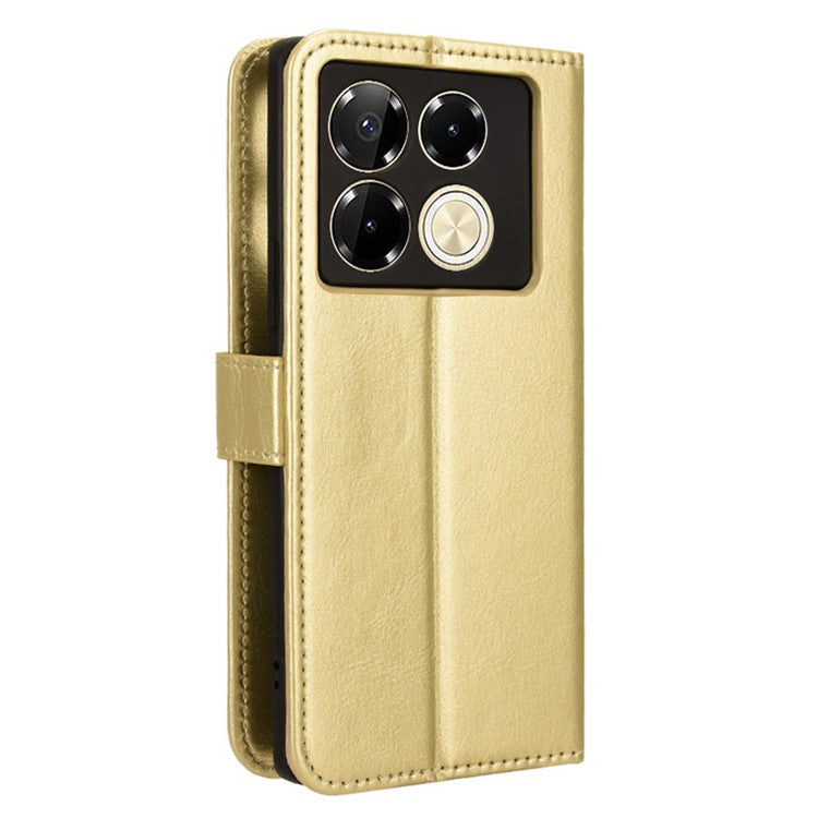For Infinix Note 40 5G X6852 Case PU Leather Crazy Horse Texture Phone Cover with Wallet - Gold