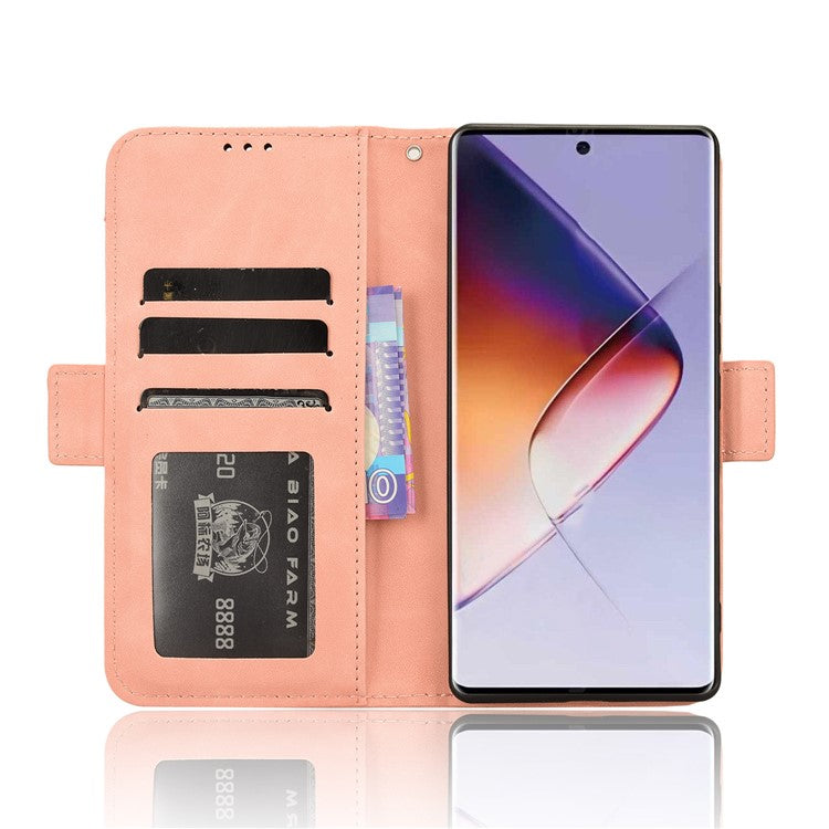 For Infinix Note 40 5G X6852 Case Multiple Card Slots Leather Phone Cover Stand View - Pink