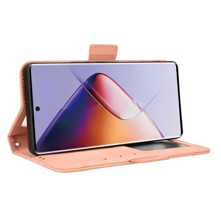 For Infinix Note 40 5G X6852 Case Multiple Card Slots Leather Phone Cover Stand View - Pink