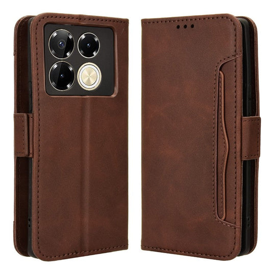 For Infinix Note 40 5G X6852 Case Multiple Card Slots Leather Phone Cover Stand View - Brown