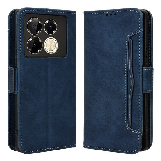 For Infinix Note 40 5G X6852 Case Multiple Card Slots Leather Phone Cover Stand View - Blue