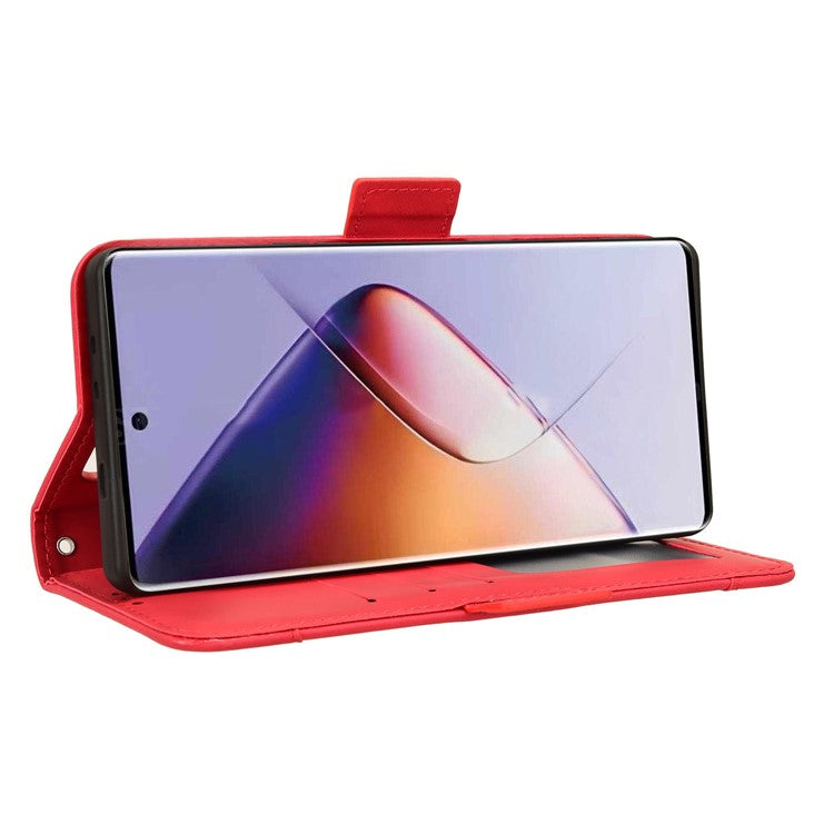 For Infinix Note 40 5G X6852 Case Multiple Card Slots Leather Phone Cover Stand View - Red