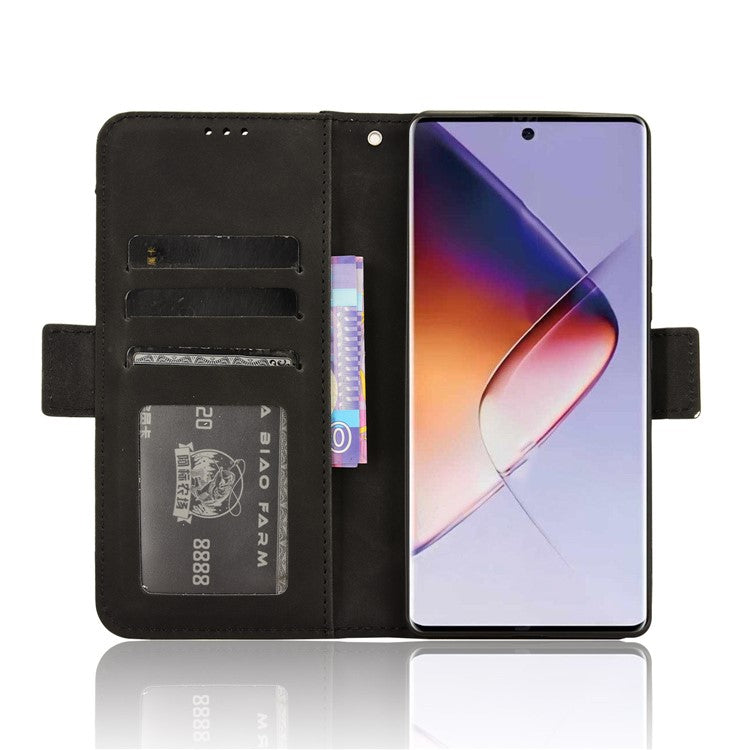 For Infinix Note 40 5G X6852 Case Multiple Card Slots Leather Phone Cover Stand View - Black