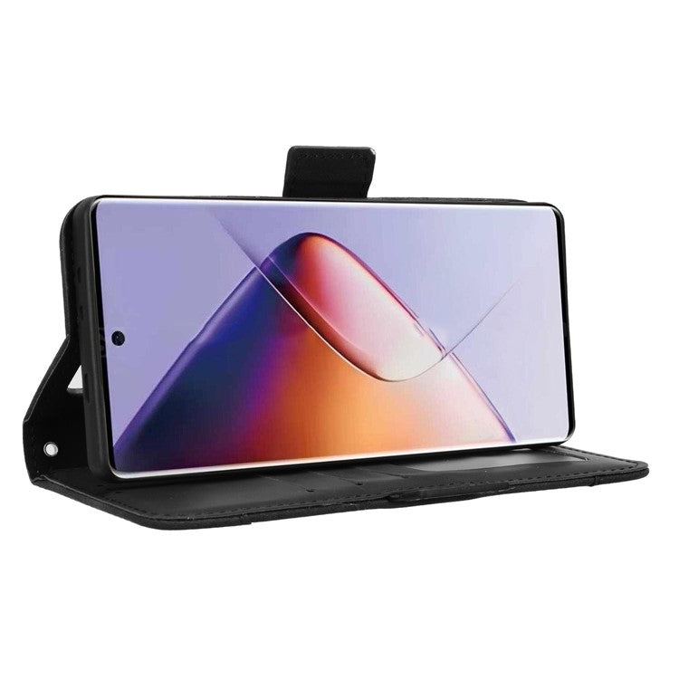 For Infinix Note 40 5G X6852 Case Multiple Card Slots Leather Phone Cover Stand View - Black