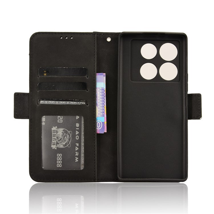 For Infinix Note 40 5G X6852 Case Multiple Card Slots Leather Phone Cover Stand View - Black