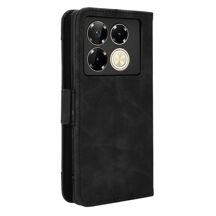 For Infinix Note 40 5G X6852 Case Multiple Card Slots Leather Phone Cover Stand View - Black