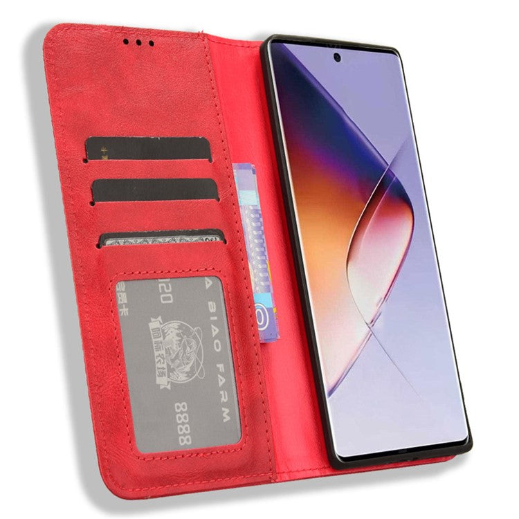 For Infinix Note 40 5G X6852 Wallet Case Magnetic Closing Leather Phone Cover - Red