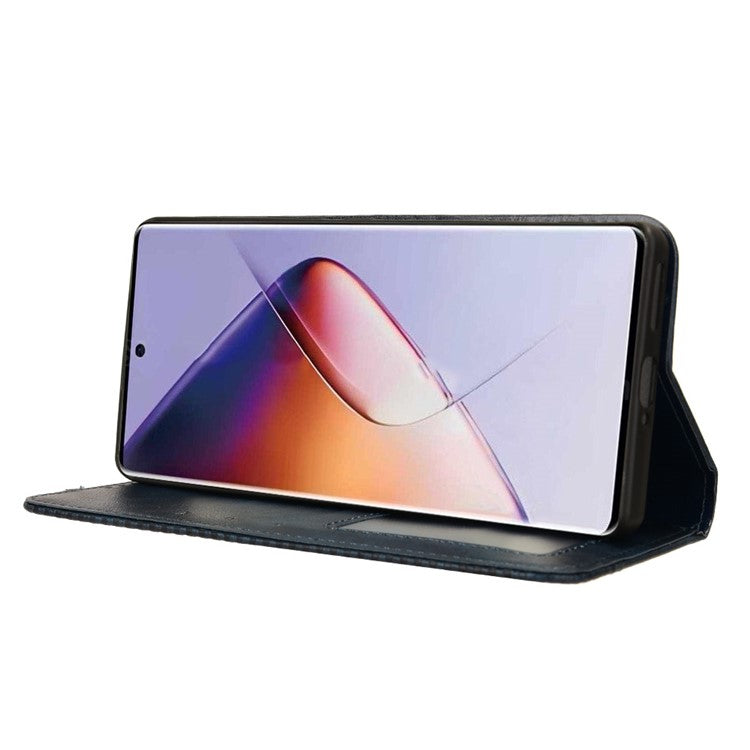 For Infinix Note 40 5G X6852 Wallet Case Magnetic Closing Leather Phone Cover - Blue