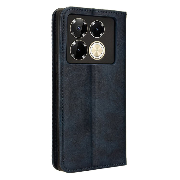 For Infinix Note 40 5G X6852 Wallet Case Magnetic Closing Leather Phone Cover - Blue