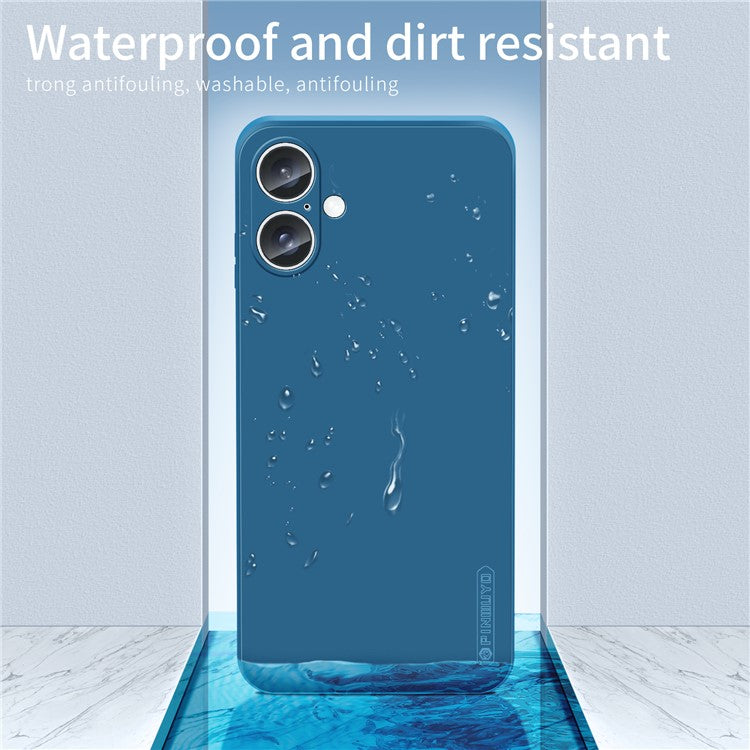PINWUYO JK Touching Series For iPhone 16 Plus Case Anti-Scratch Silky Touch TPU Phone Cover - Black