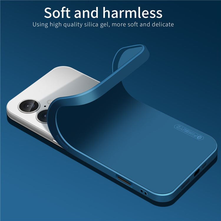 PINWUYO JK Touching Series For iPhone 16 Case Fiber Flocking Liner Soft TPU Phone Cover - Matcha Green