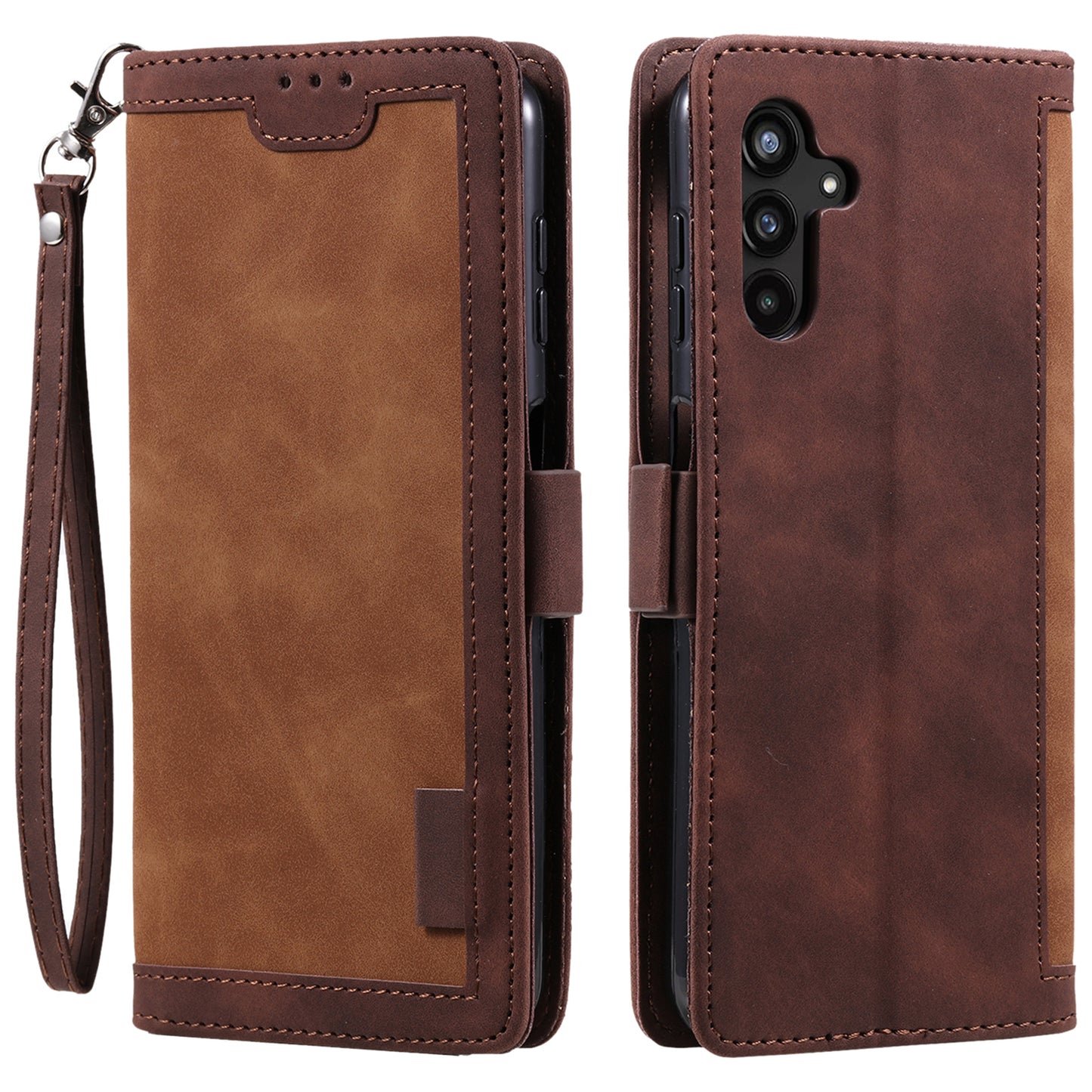 For Samsung Galaxy A16 5G / A16 4G Wallet Case RFID Blocking Stand Leather Phone Cover - Brown
