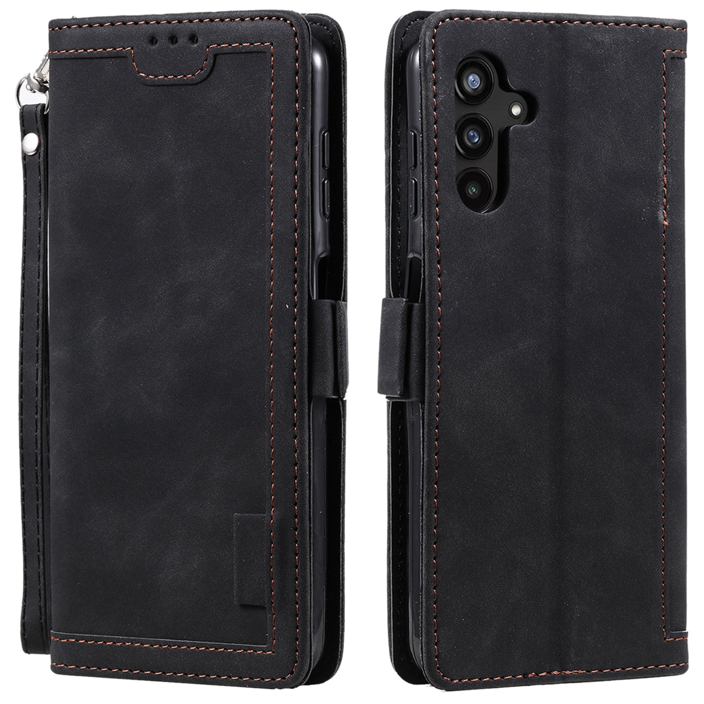 For Samsung Galaxy A16 5G / A16 4G Wallet Case RFID Blocking Stand Leather Phone Cover - Black