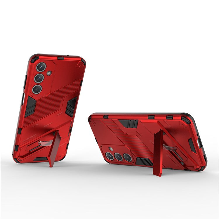 For Samsung Galaxy M35 5G Case PC+TPU Shockproof Phone Cover with Kickstand - Red