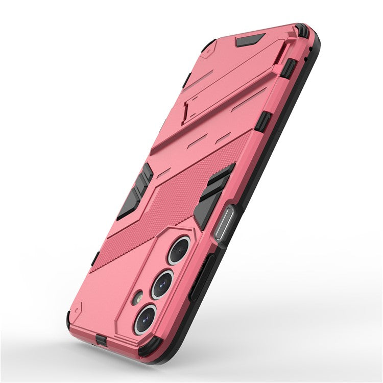 For Samsung Galaxy M35 5G Case PC+TPU Shockproof Phone Cover with Kickstand - Rose