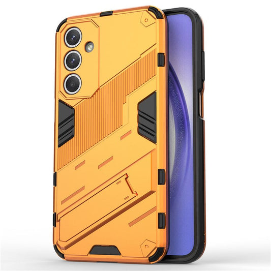 For Samsung Galaxy M35 5G Case PC+TPU Shockproof Phone Cover with Kickstand - Orange