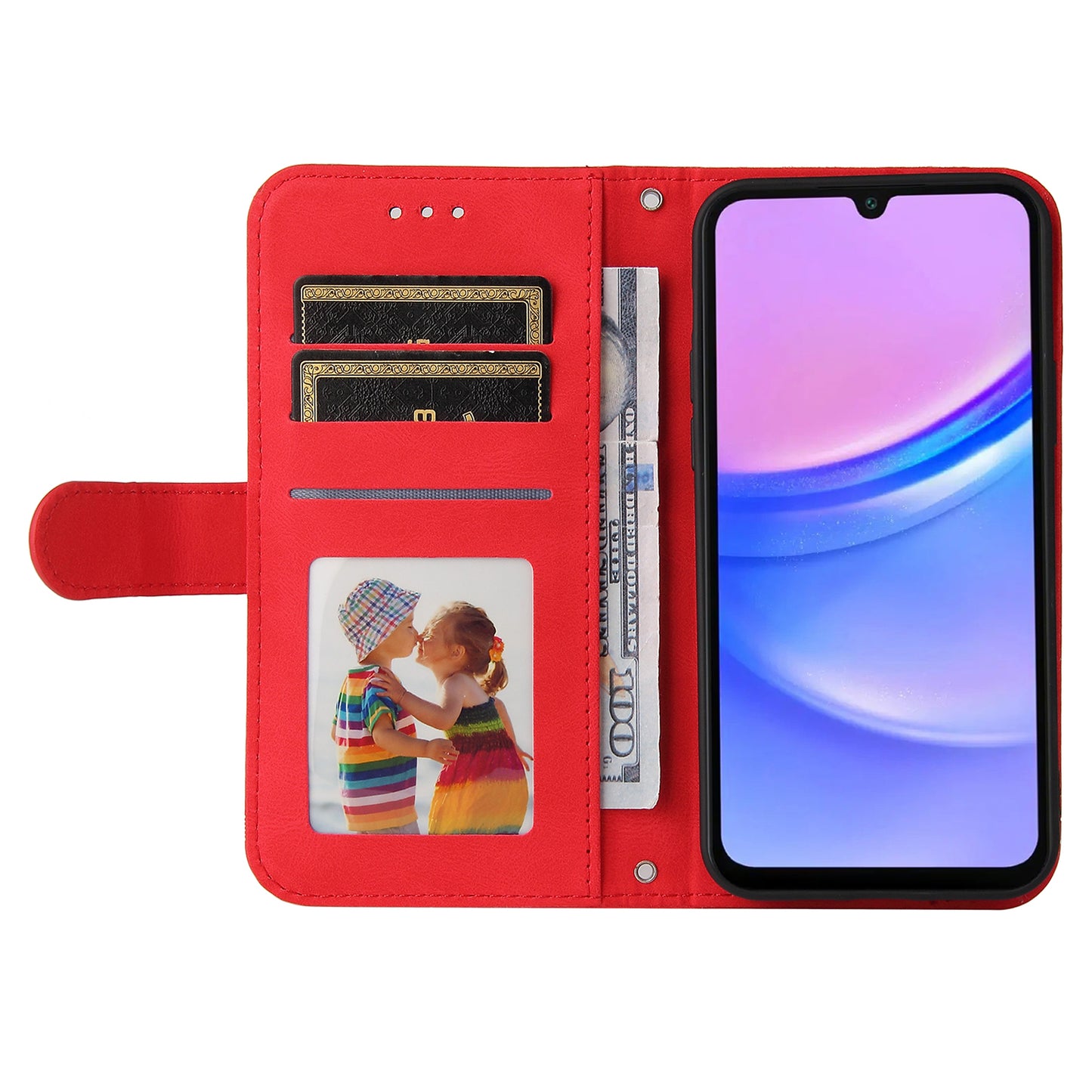 For Samsung Galaxy A16 5G / A16 4G Case Wallet Skin-Touch PU Leather Phone Cover - Red