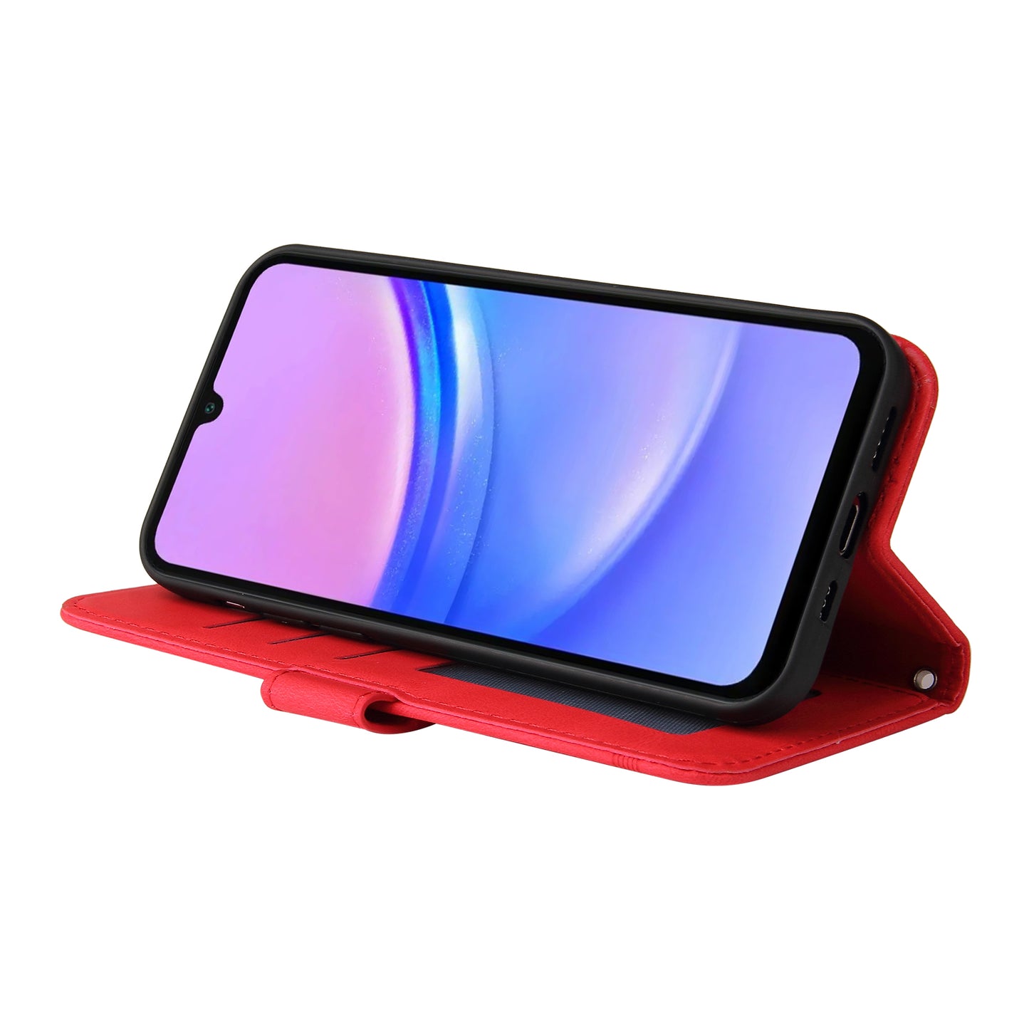 For Samsung Galaxy A16 5G / A16 4G Case Wallet Skin-Touch PU Leather Phone Cover - Red