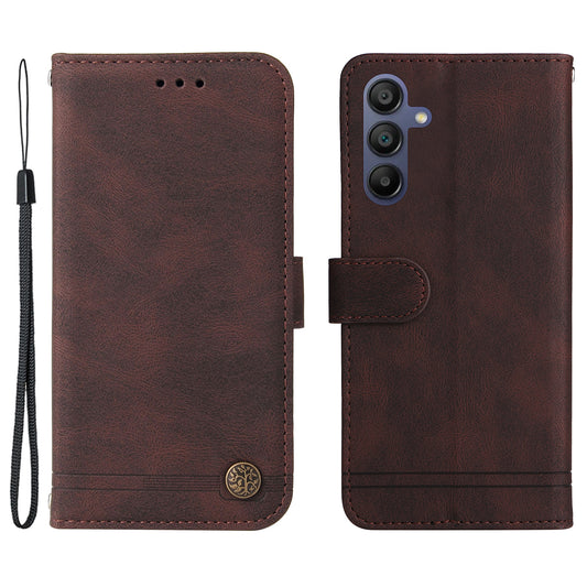 For Samsung Galaxy A16 5G / A16 4G Case Wallet Skin-Touch PU Leather Phone Cover - Brown