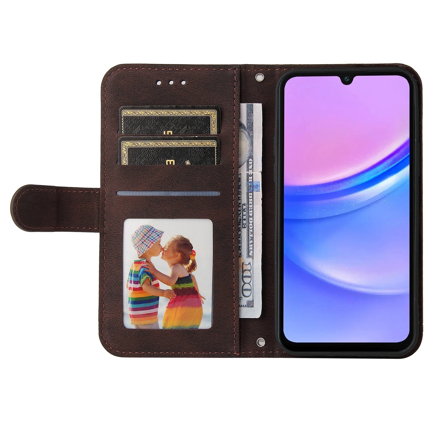 For Samsung Galaxy A16 5G / A16 4G Case Wallet Skin-Touch PU Leather Phone Cover - Brown