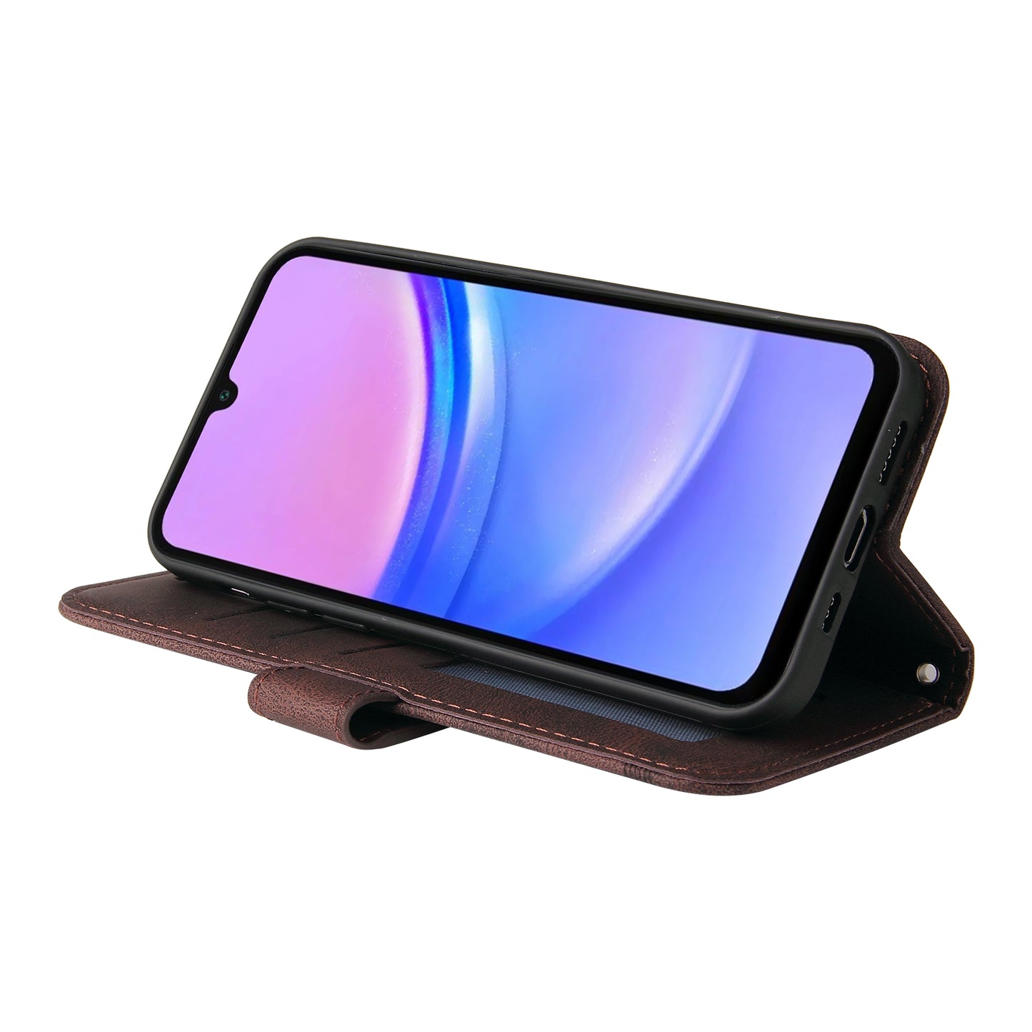 For Samsung Galaxy A16 5G / A16 4G Case Wallet Skin-Touch PU Leather Phone Cover - Brown