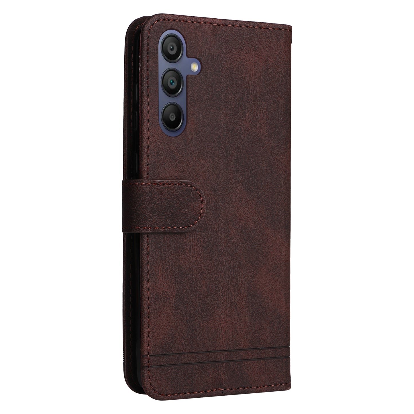 For Samsung Galaxy A16 5G / A16 4G Case Wallet Skin-Touch PU Leather Phone Cover - Brown