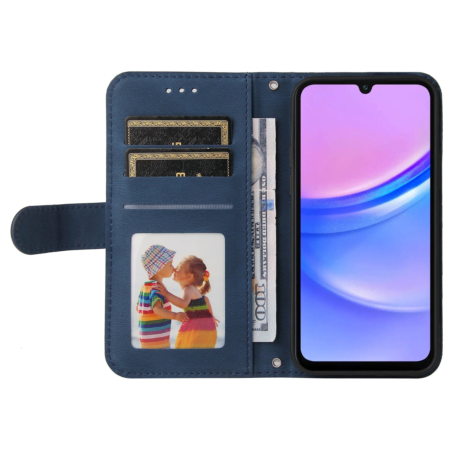 For Samsung Galaxy A16 5G / A16 4G Case Wallet Skin-Touch PU Leather Phone Cover - Blue