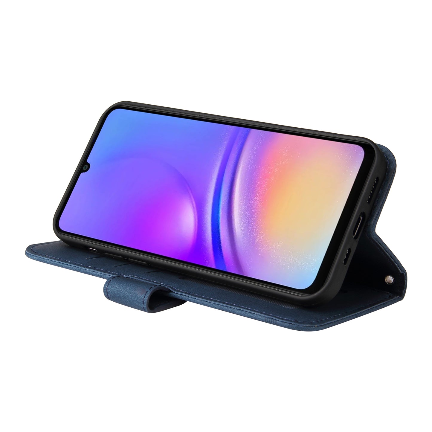 For Samsung Galaxy A06 Case Wallet Skin-Touch PU Leather Phone Cover - Blue