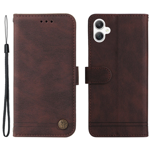 For Samsung Galaxy A06 Case Wallet Skin-Touch PU Leather Phone Cover - Brown