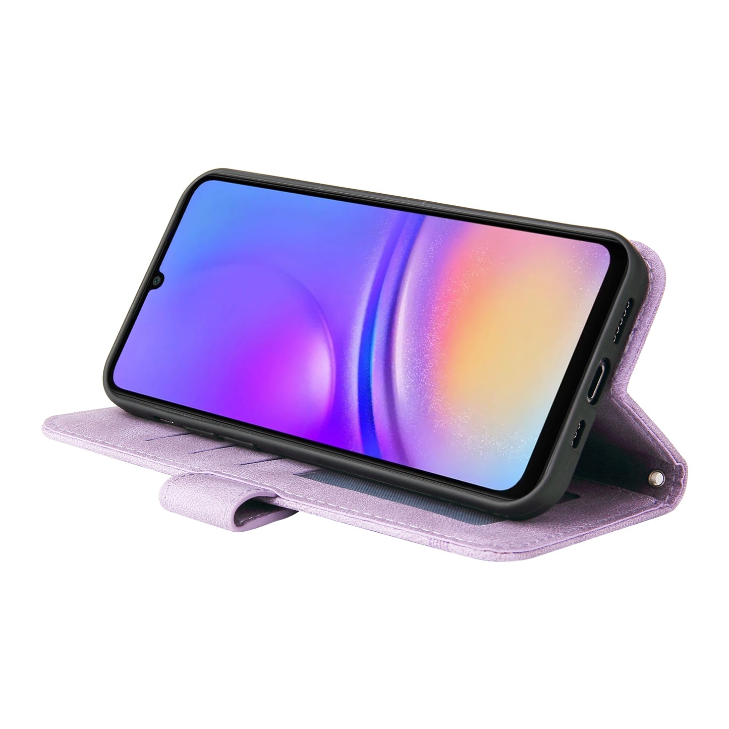 For Samsung Galaxy A06 Case Wallet Skin-Touch PU Leather Phone Cover - Purple