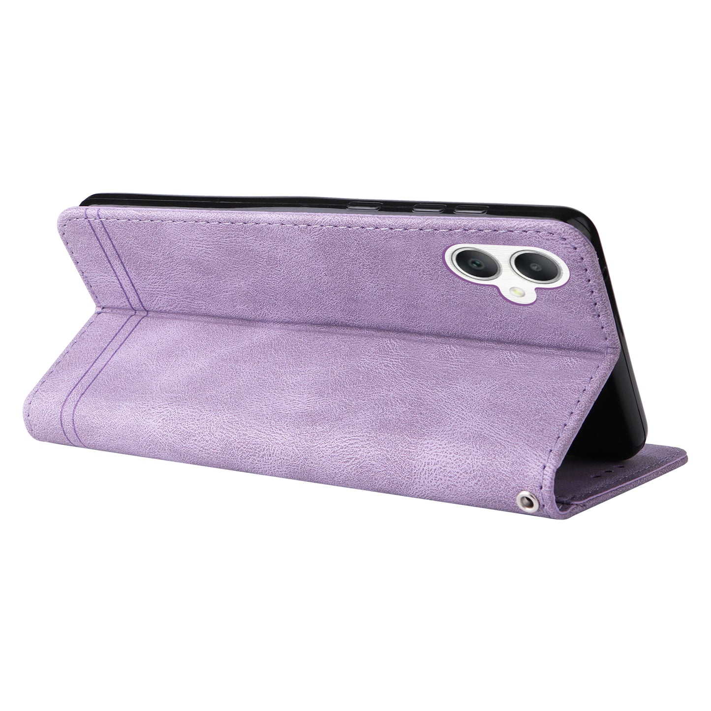 For Samsung Galaxy A06 Case Wallet Skin-Touch PU Leather Phone Cover - Purple