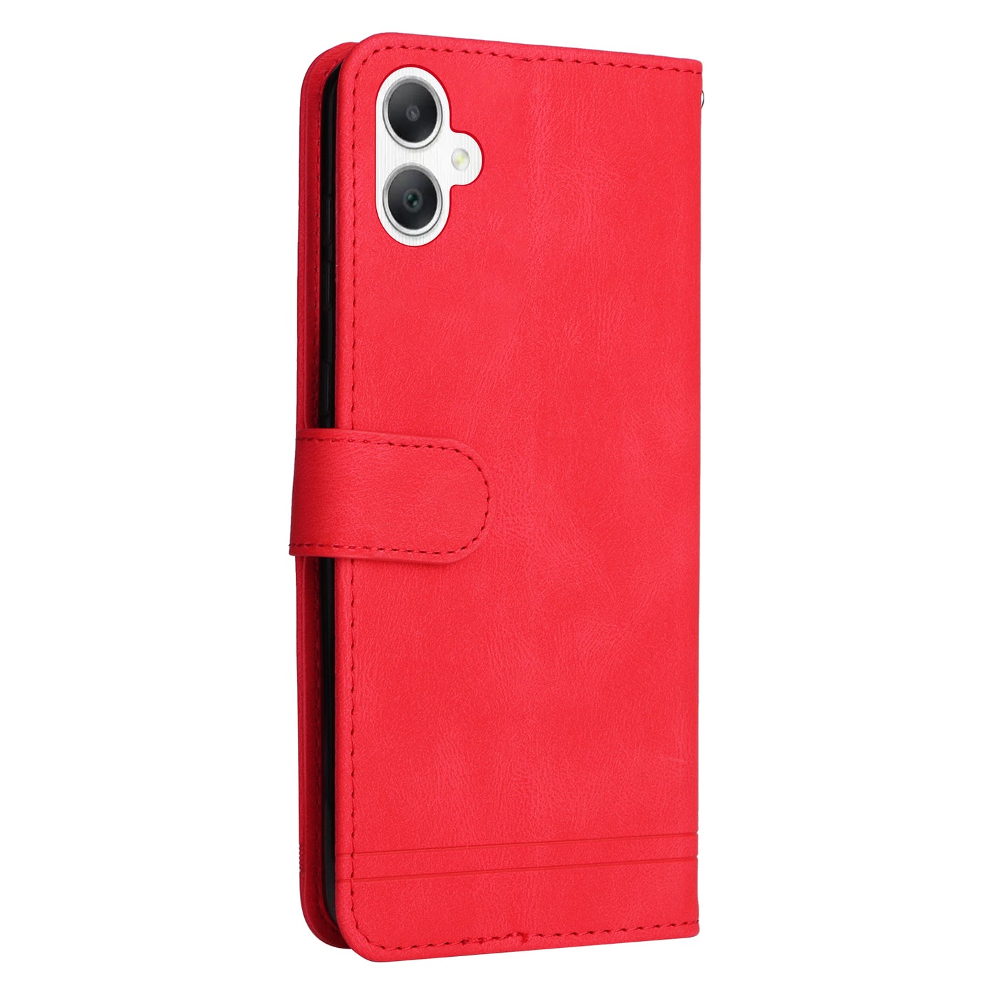 For Samsung Galaxy A06 Case Wallet Skin-Touch PU Leather Phone Cover - Red