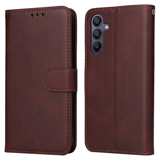 For Samsung Galaxy A16 5G / A16 4G Case PU Leather Phone Cover with Cash  /  Card Slots - Brown