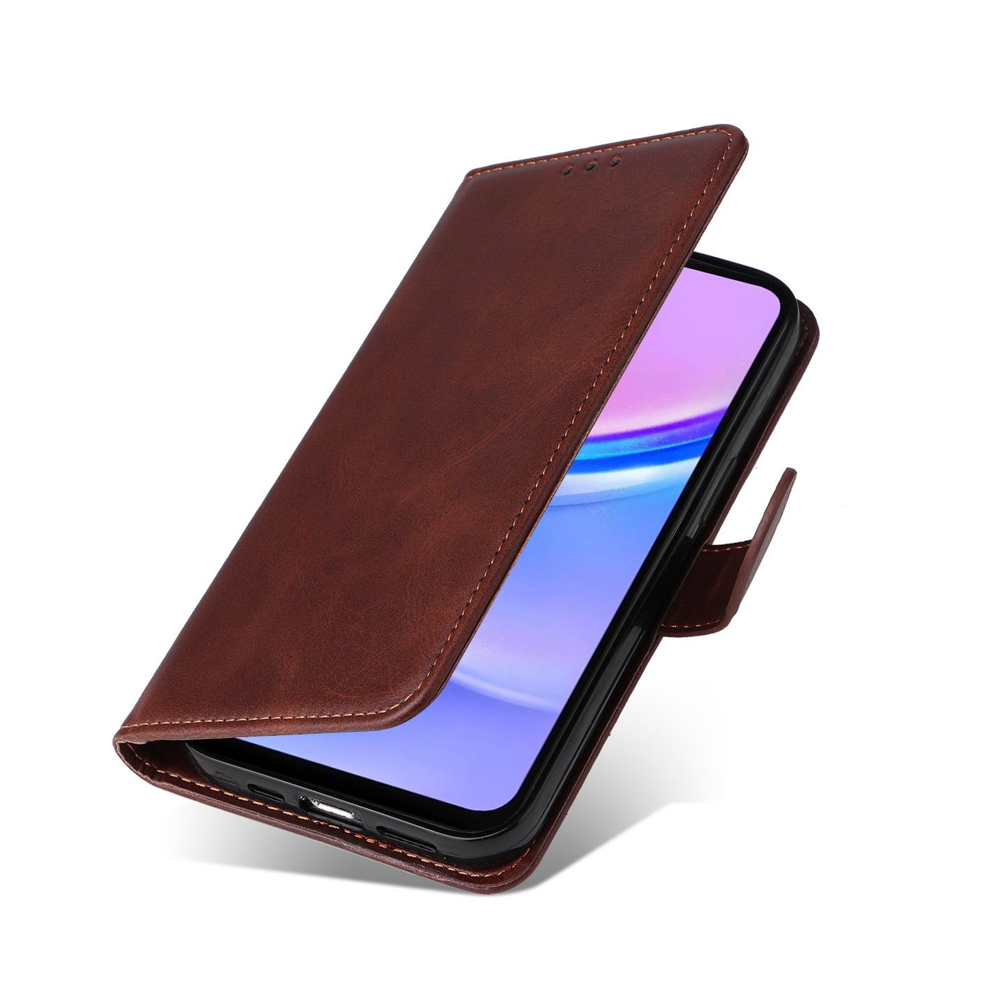 For Samsung Galaxy A16 5G / A16 4G Case PU Leather Phone Cover with Cash  /  Card Slots - Brown