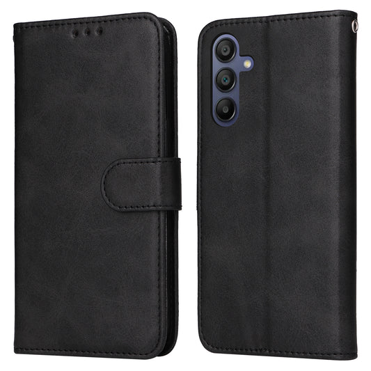 For Samsung Galaxy A16 5G / A16 4G Case PU Leather Phone Cover with Cash  /  Card Slots - Black