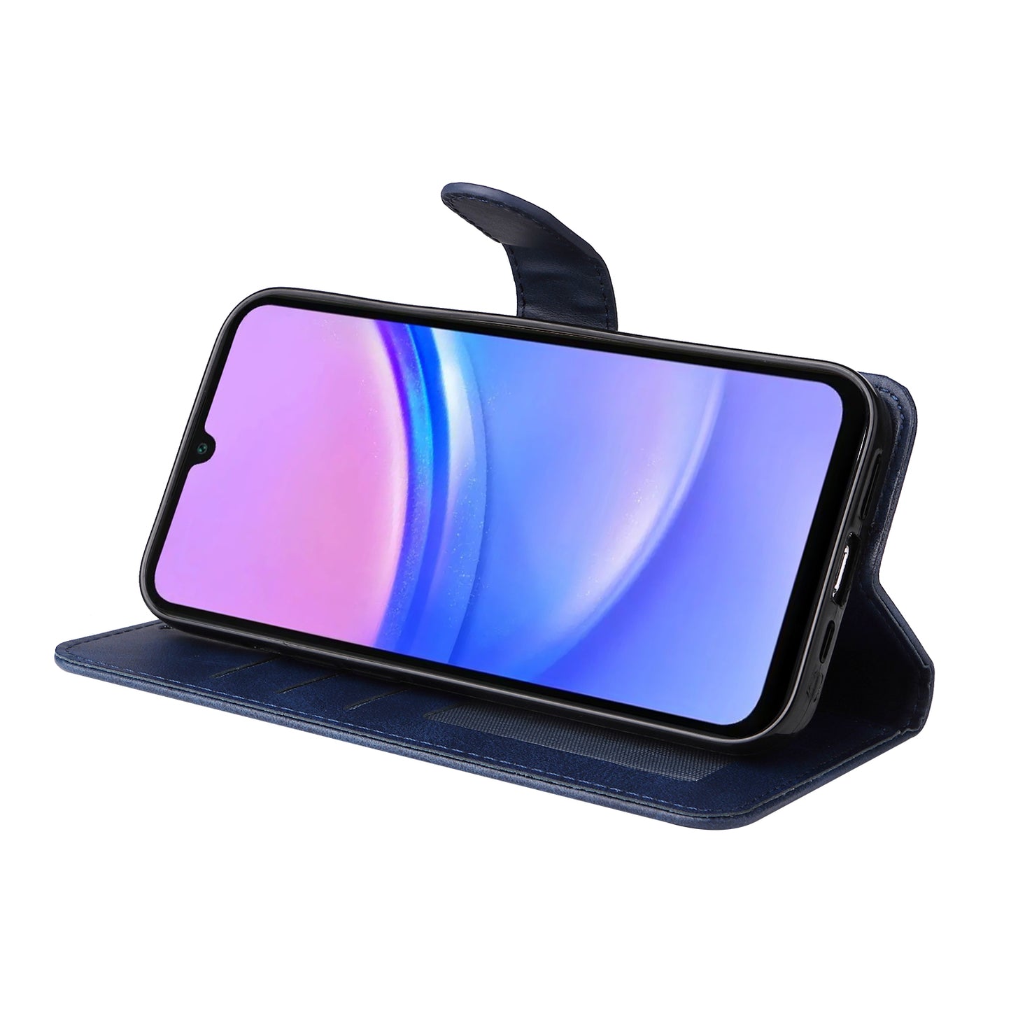 For Samsung Galaxy A16 5G / A16 4G Case PU Leather Phone Cover with Cash  /  Card Slots - Blue