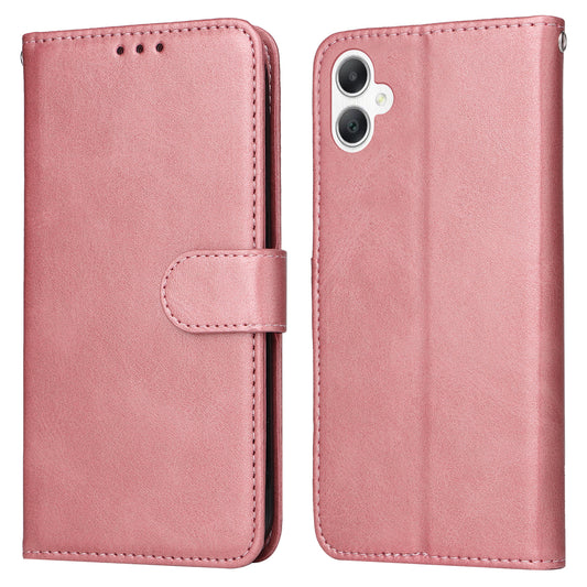 For Samsung Galaxy A06 Case PU Leather Phone Cover with Cash  /  Card Slots - Pink