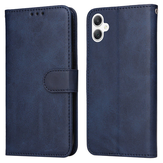 For Samsung Galaxy A06 Case PU Leather Phone Cover with Cash  /  Card Slots - Blue