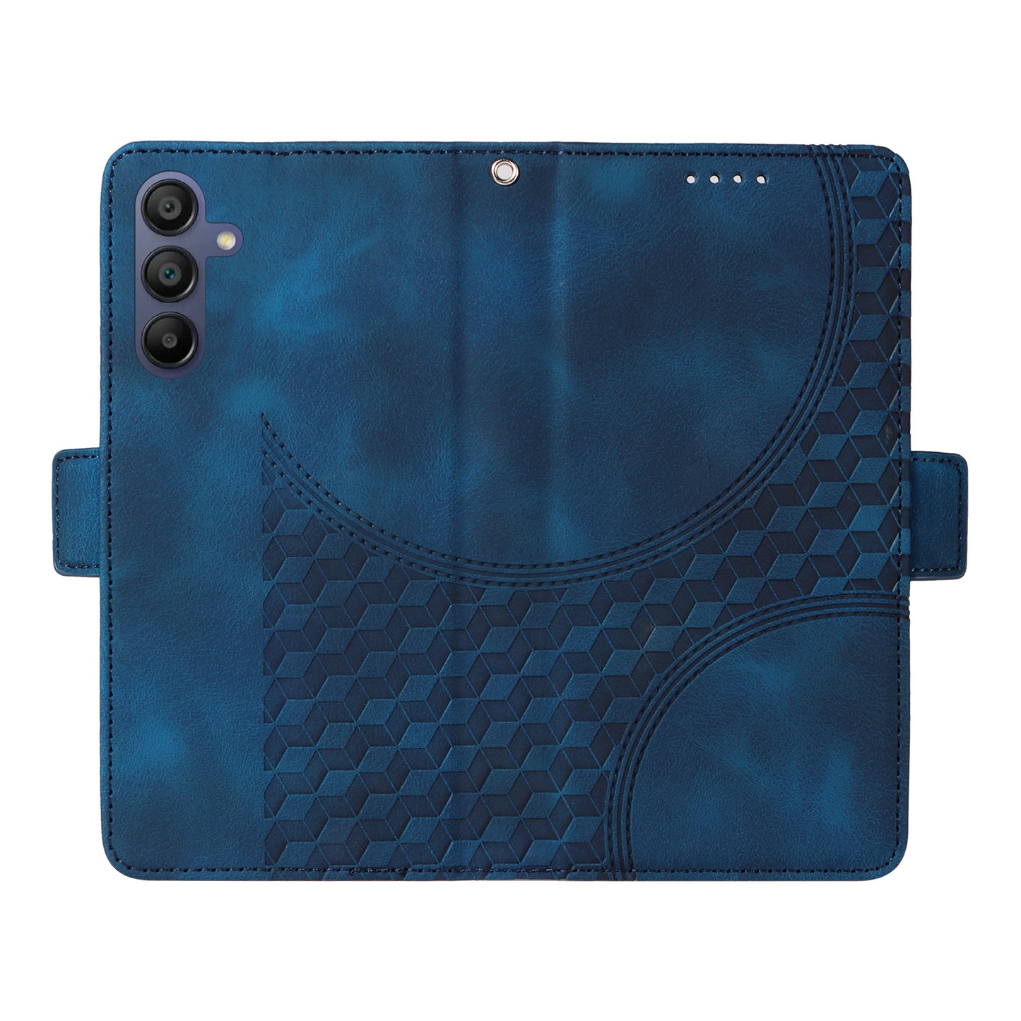 For Samsung Galaxy A16 5G / A16 4G Case PU Leather Phone Cover Rhombus Starry Imprinted - Blue