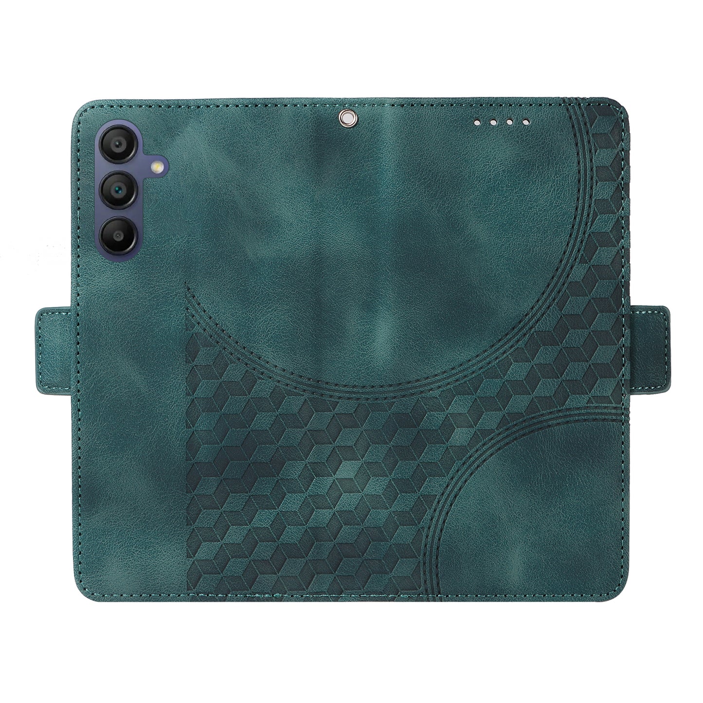 For Samsung Galaxy A16 5G / A16 4G Case PU Leather Phone Cover Rhombus Starry Imprinted - Green