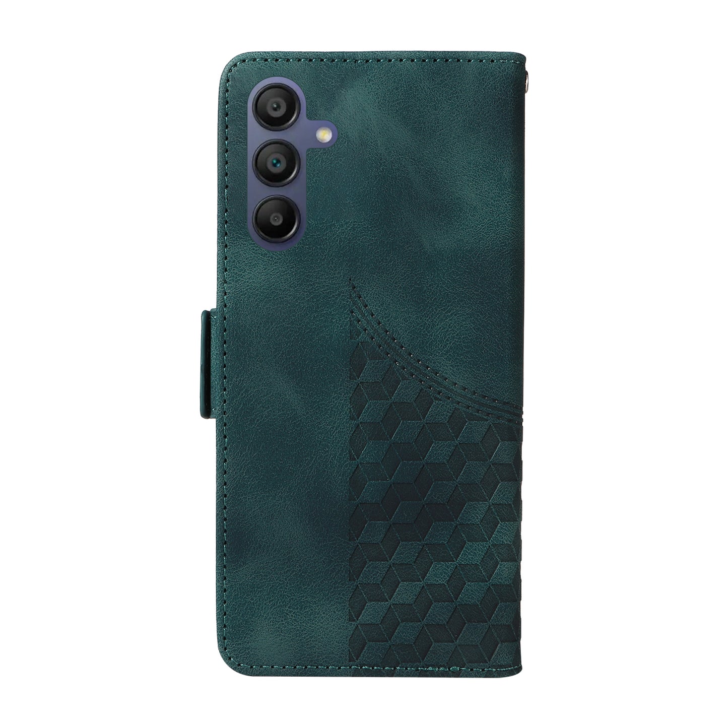 For Samsung Galaxy A16 5G / A16 4G Case PU Leather Phone Cover Rhombus Starry Imprinted - Green