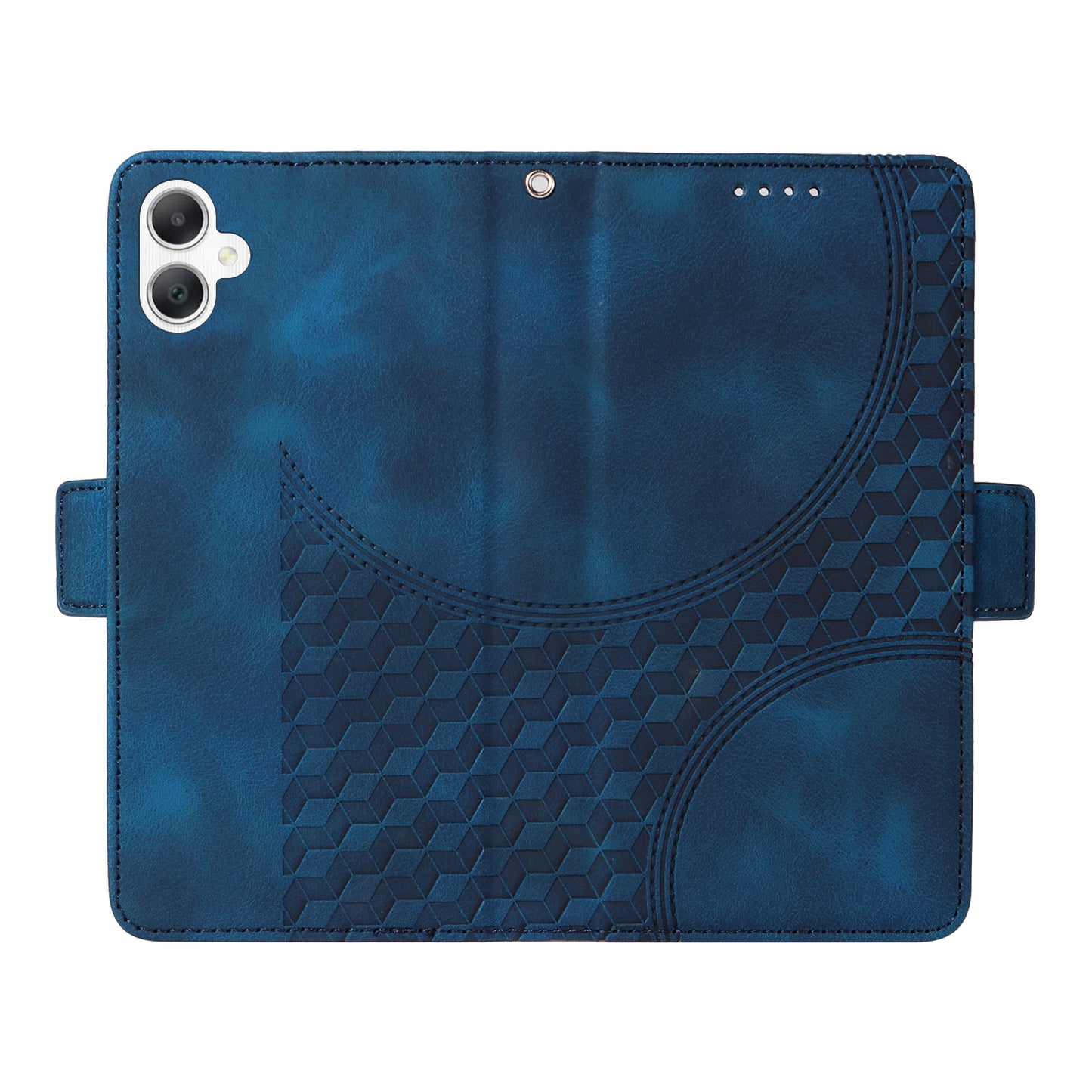 For Samsung Galaxy A06 Case PU Leather Phone Cover Rhombus Starry Imprinted - Blue