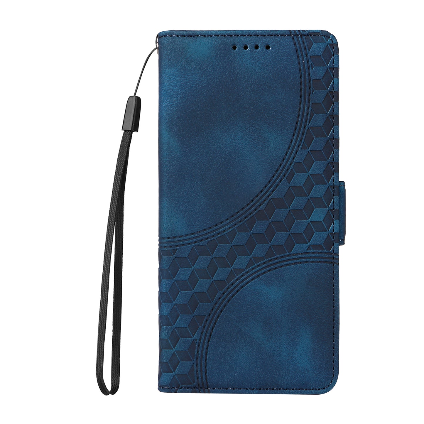 For Samsung Galaxy A06 Case PU Leather Phone Cover Rhombus Starry Imprinted - Blue